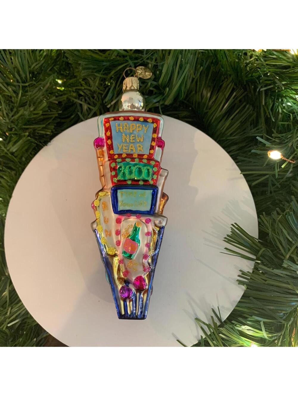 Radko Vintage Petite Times Square Happy New Year 2000 Christmas Ornament 1999 6”
